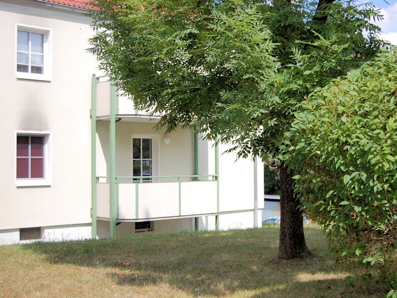 Blick zum Balkon