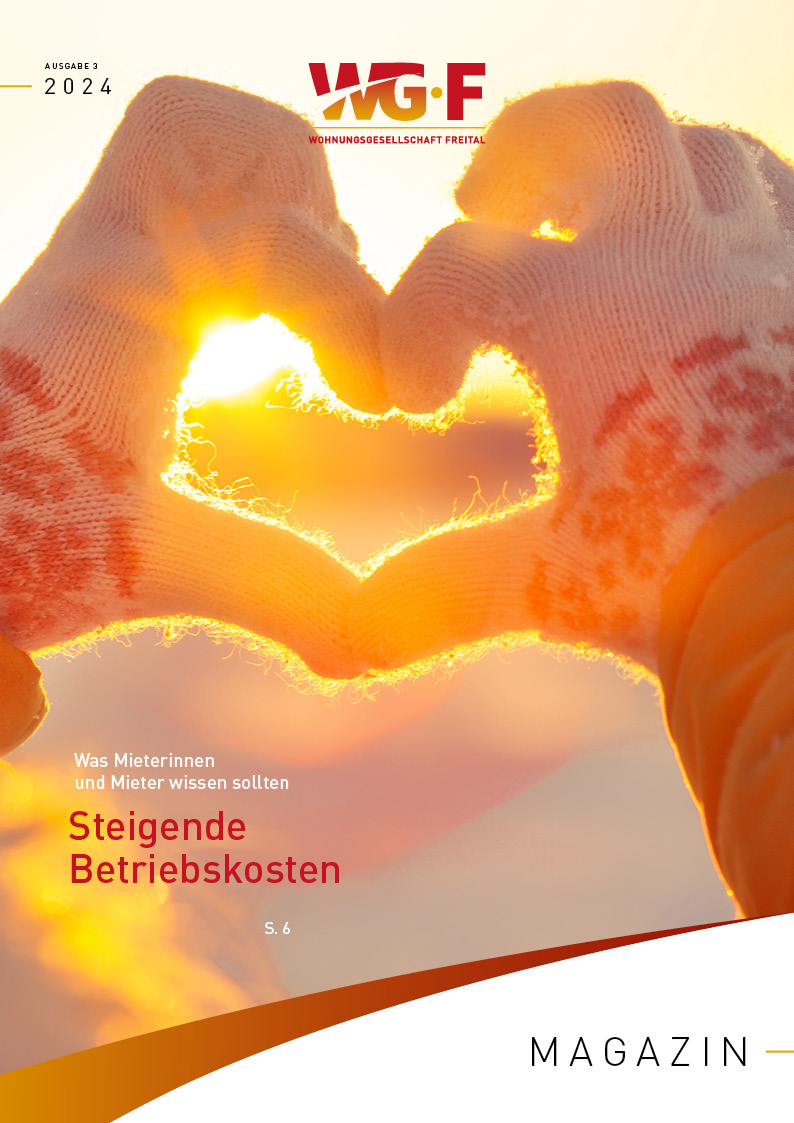 Cover der Mieterzeitung 03/2024 der WGF mit aktuellem Winterbild.